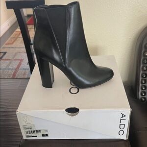 Aldo Black Heeled Ankle Boots